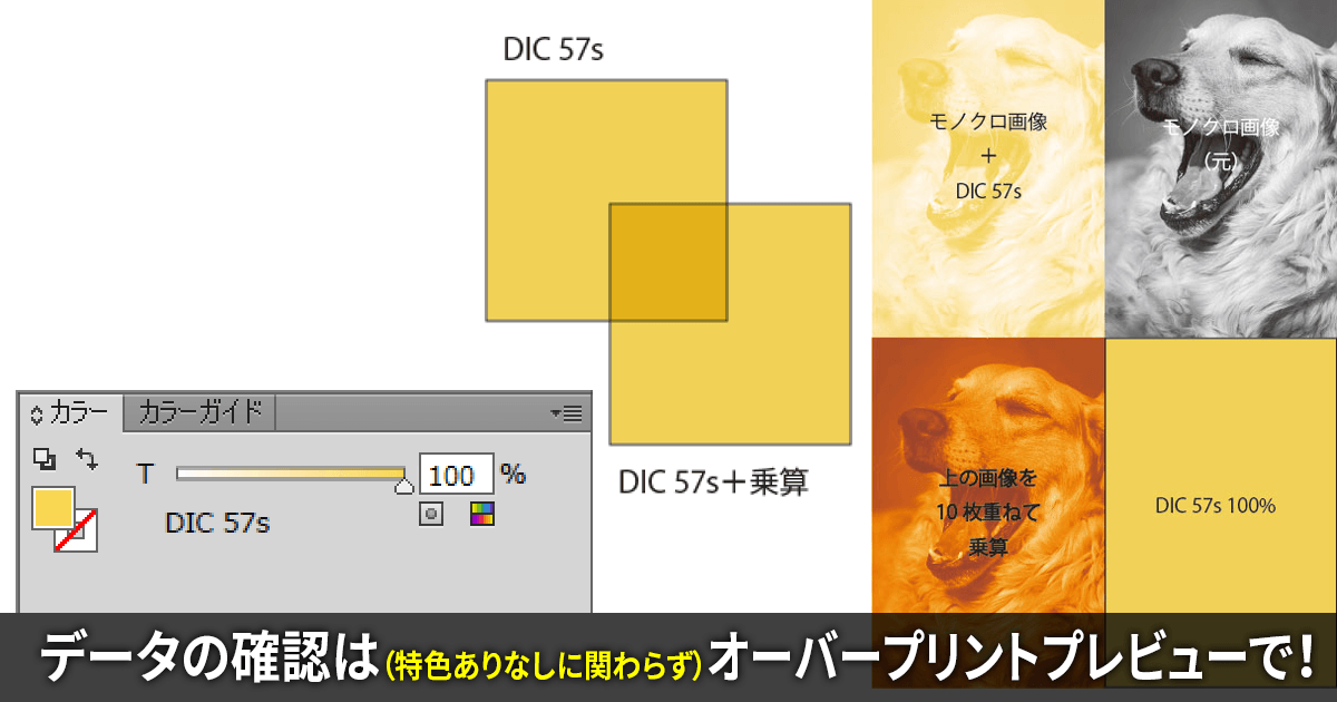 Illustrator Indesignで同じ色の特色を乗算で重ねると特色が濃く表示される時の解決方法 Dtpサポート情報